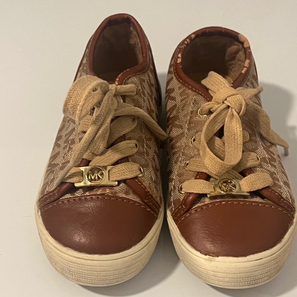 Michael Kors Kids Brown Logo Lace-Up Sneakers Size 10